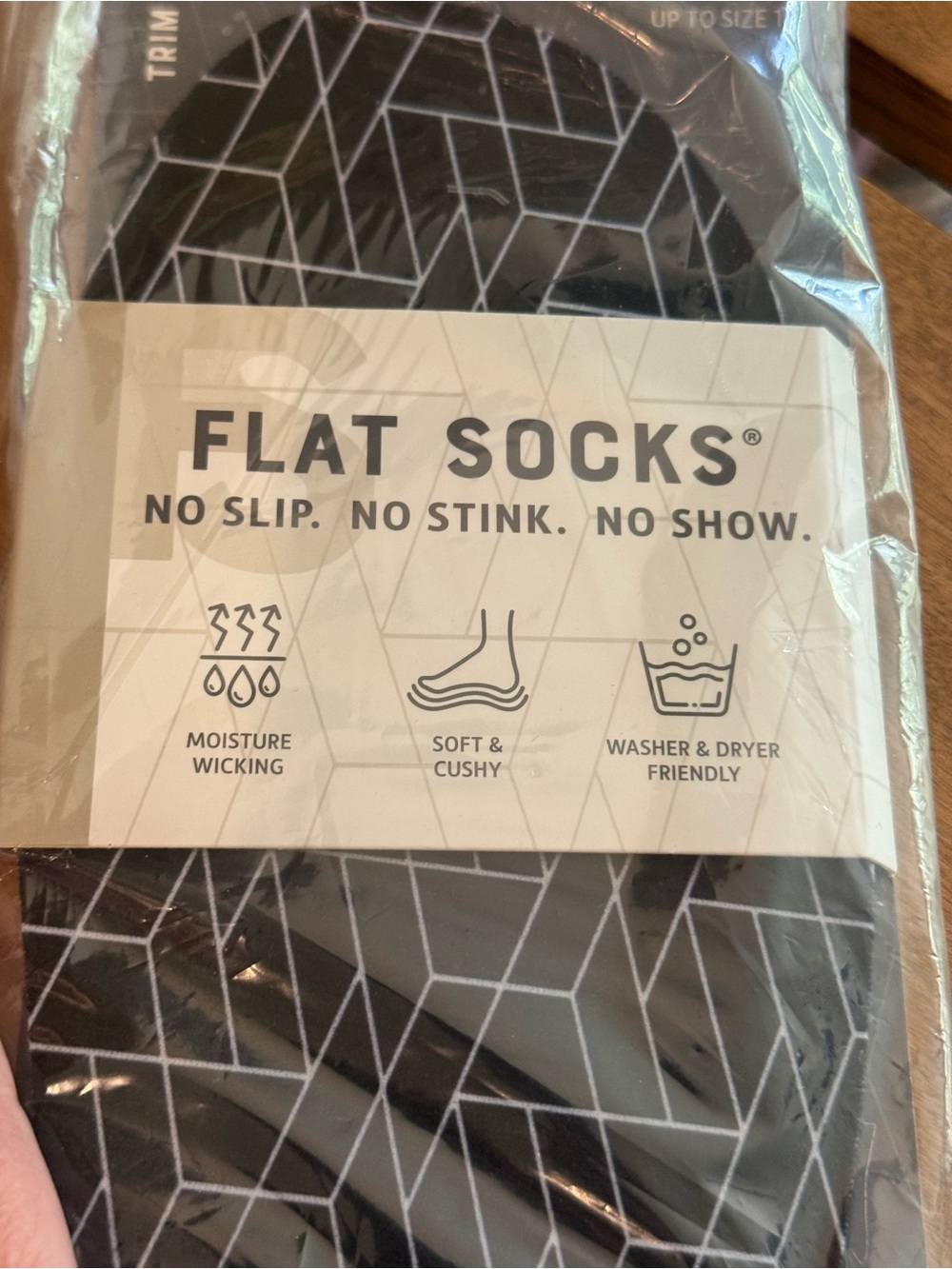 NEW FLAT SOCKS® Micro-Push Flat Socks — Large Black
